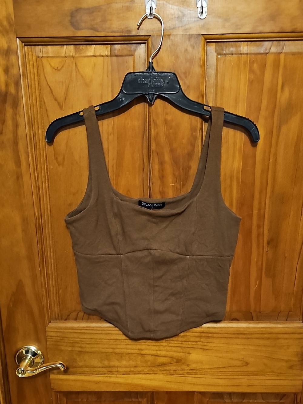 Brown Scoop Neck Tank Top
